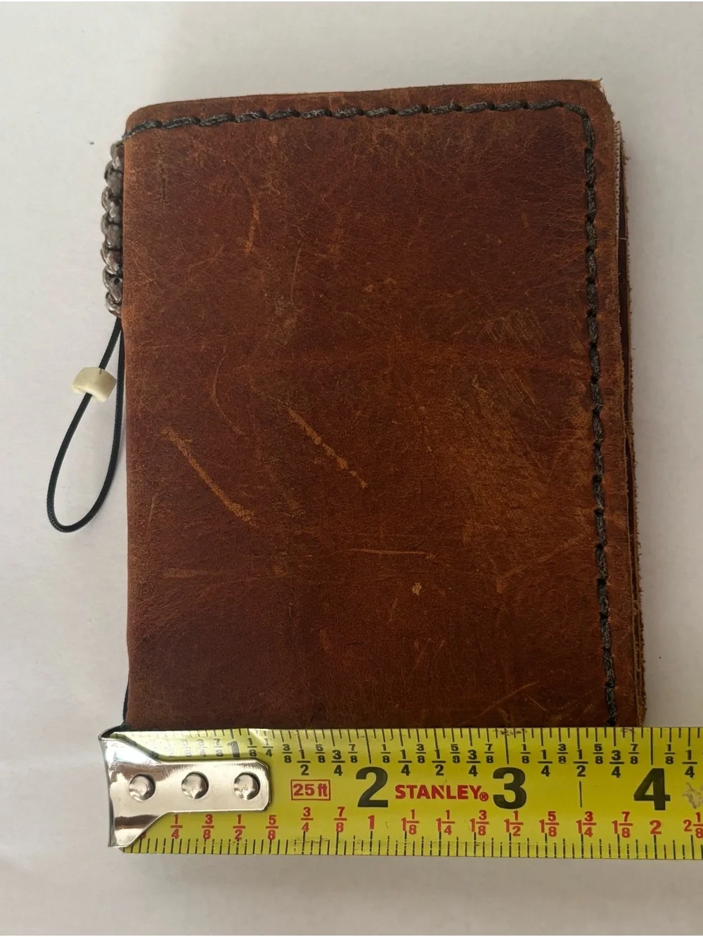 Artisan Made Leather Pocket Journal Notebook Stitched Edges Blank Patina Brown